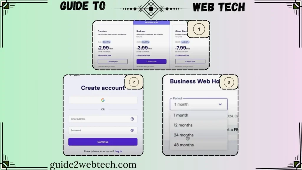 sign up to hostinger